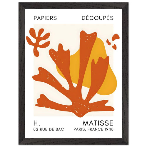 Artfulprints Poster met Lijst Matisse – Abstract bloom orange   - 30x40 cm - Oranje