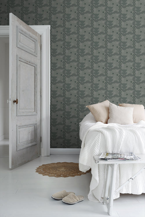 Borastapeter behang geometrische vormen groen - 53 cm x 10.05 m - 660878