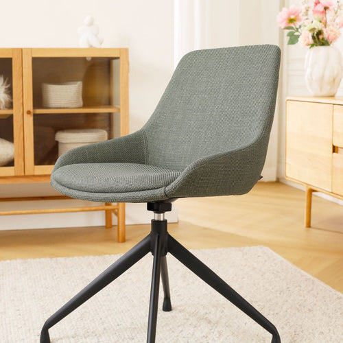 Nolon Nola-Isa Eetkamerstoel Saliegroen - Draaibaar Zwart Onderstel - vtwonen shop