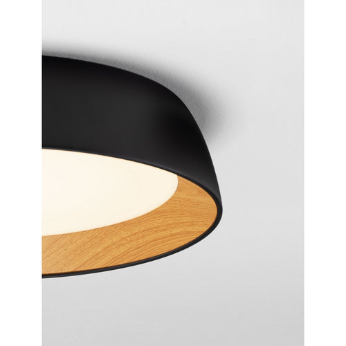 Nova Luce SIGI Inbouw plafondlamp Sandy Black, Wood Triac dimbare LED 40W 3081lm 3000K