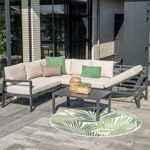 Garden Impressions loungeset Denver 4-delig links – donker grijs