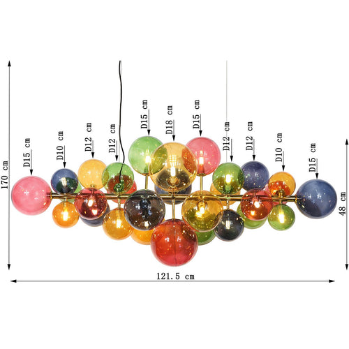 Kare Design Hanglamp Scala Balls veelkleurig