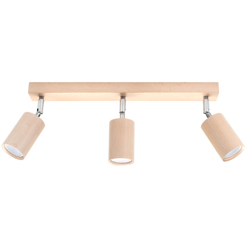 Sollux Lighting Plafondlamp BERG 3 naturel hout - 45x5x20cm