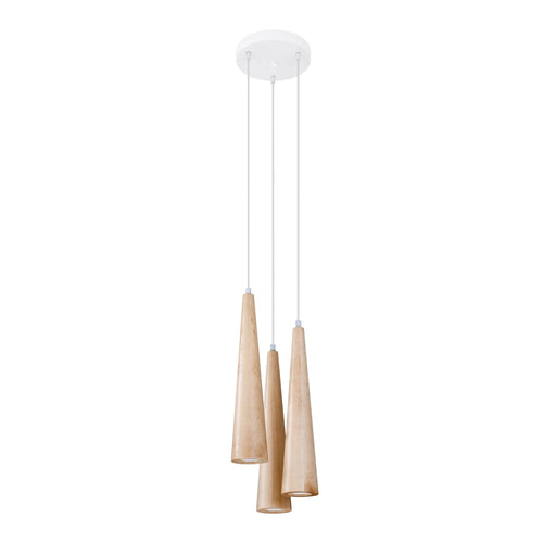 Sollux Lighting Hanglamp SULA 3P naturel hout - 20x20x120cm