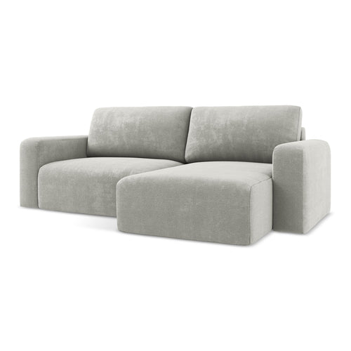 LaMiaSofa hoekbank rechts Ostia - chenille stof - lichtgrijs - 244x149x79