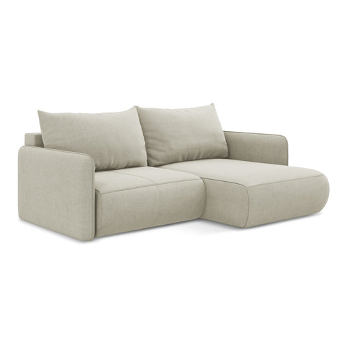 LaMiaSofa hoekbank rechts Palermo - textuurstof - lichtbeige - 207x148x86