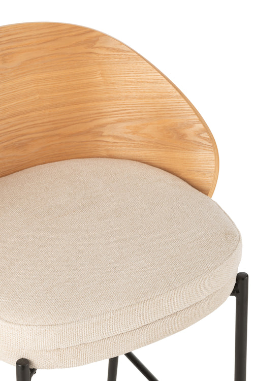 J-Line barstoel Lone - multiplex/metaal - naturel/beige