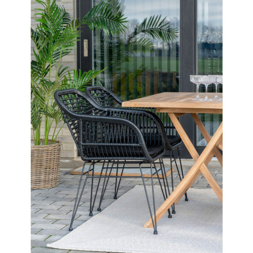 Artichok Madelein rotan tuinstoel zwart - met zitkussen - vtwonen shop