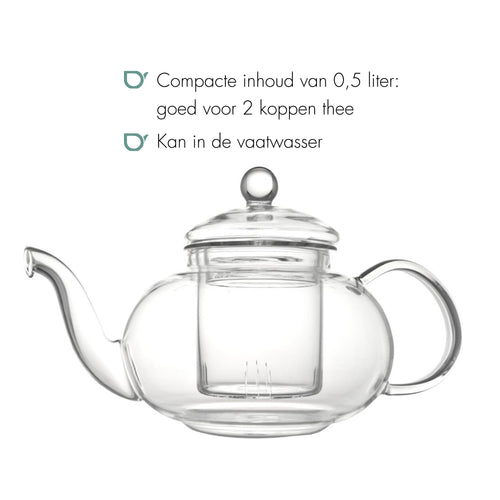 Bredemeijer - Theepot Verona 0,5L enkelwandig glas - vtwonen shop