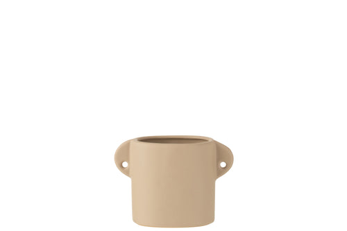 J-Line bloempot Renaissance - keramiek - beige - 2 stuks - Ø 8.5 cm - vtwonen shop