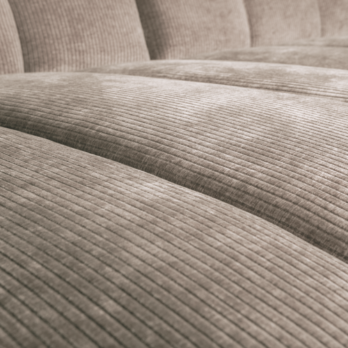 WOOOD chaise longue links Mojo - Geweven Ribstof - Donker Zand