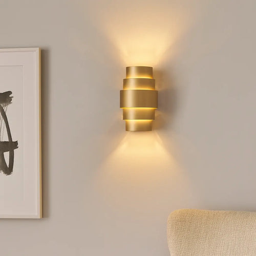 Artdelight wandlamp Rolls - 2 lichts - 13  x 22   cm - champagne