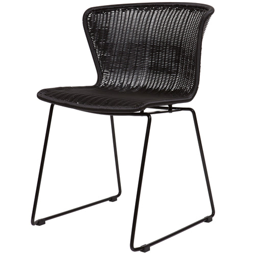 WOOOD tuinstoel Wings - Polyester - Zwart - Set van 6