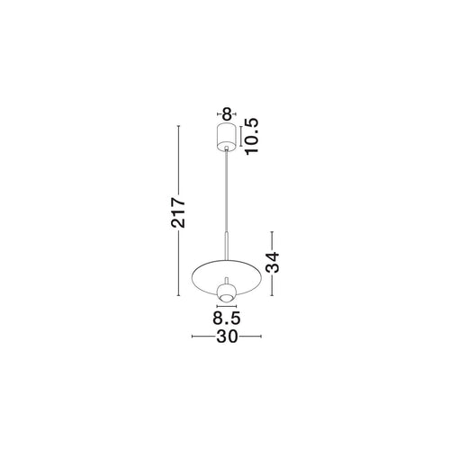 Nova Luce EDEM Hanglamp voor plafond, zandkleurig zwart, LED, 8W, 590lm, 3000K