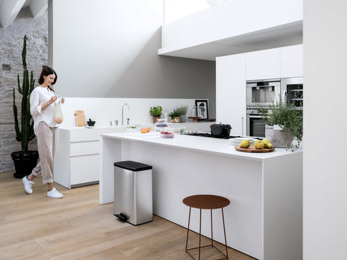 Curver Decobin Duo Prullenbak - 26L+26L - Rechthoekig - Zilver Metallic - vtwonen shop