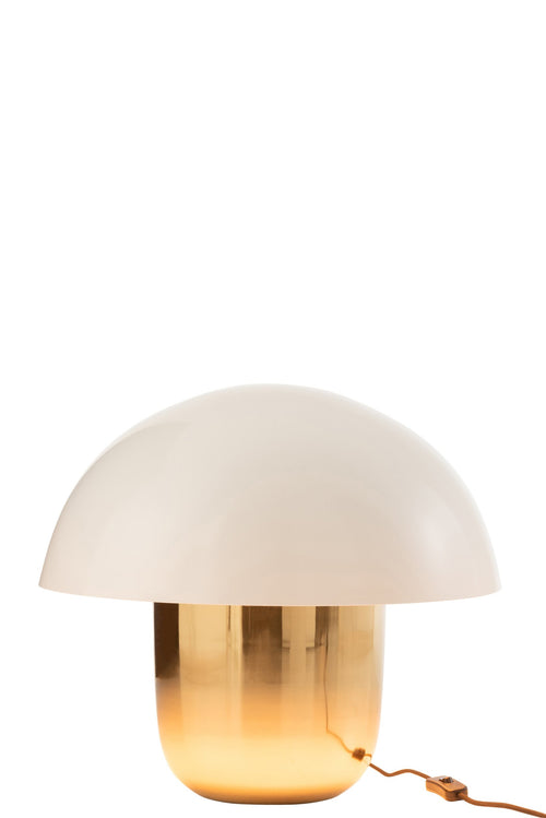 J-Line tafellamp Paddenstoel - ijzer - wit/goud - large
