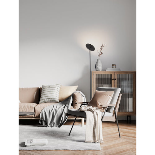 Nova Luce SINKRO Uplighter vloerlamp zandkleurig zwart, aanraakgevoelige dimbare LED-lamp, 30W, 2270lm, 3000K
