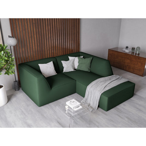 Cosmopolitan Design - Modulaire hoekbank rechts Siena 3-zits, structurele stof groente - 180x186x69cm