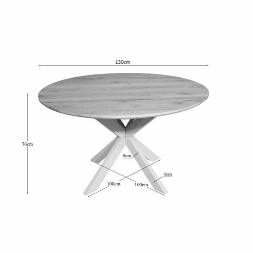 Starfurn Eettafel Ferris - Rond Zand/Eikenhout - Ø130x76cm