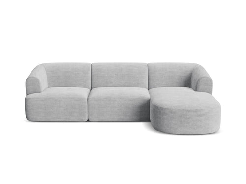 Cosmopolitan Design Modulaire hoekbank rechts Campi 4-zits, ribfluwelen geld - 156x256x70cm