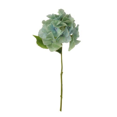 J-Line bloem hortensia Frisse Toets - textiel - turkoois - small - 4 stuks