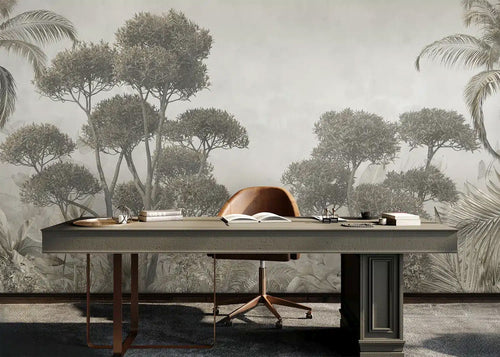 Sanders & Sanders fotobehang jungle-motief grijs - 375 x 270 cm - 601440