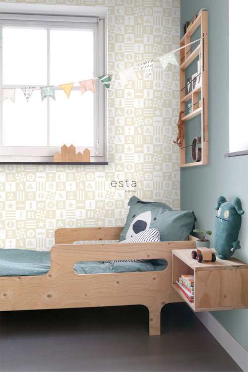 ESTAhome behang blokken beige - 53 cm x 10.05 m - 138727