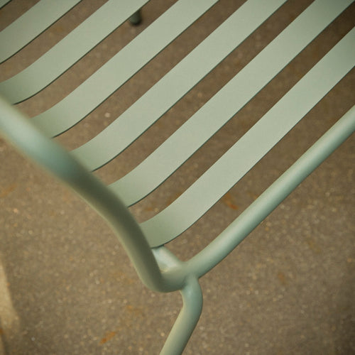 Tikamoon Tuinset in massief teakhout en groen metaal 4 stoelen - Groen