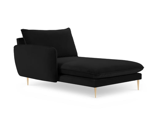 Cosmopolitan Design linker meridiaan Vienna flueel, zwart - 170x110x95cm