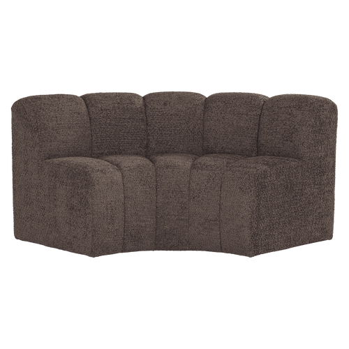 WOOOD eetbank halfronde hoek rugleuning Mojo - Wollig - Bruin - 83x152x74