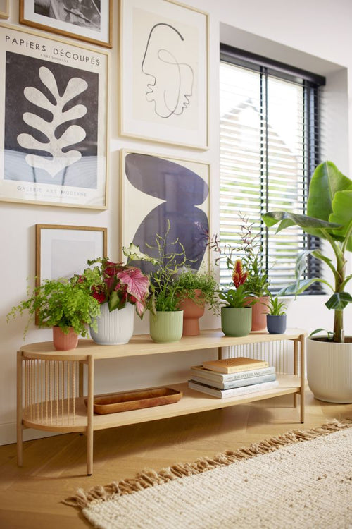 elho vibes fold rond 35 linnen wit | Bloempot | Modern decoratief ribpatroon