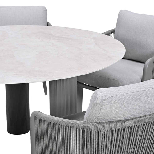 Garden Impressions Tuinset Ryan 6-delig - Finn tuintafel Ø150 cm