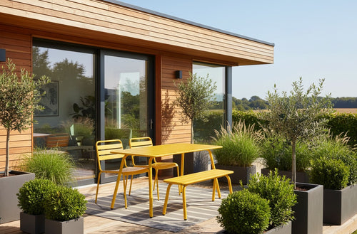 MaximaVida metalen tuinset Max 150 cm okergeel - 4-delig bank zonder rugleuning - vtwonen shop