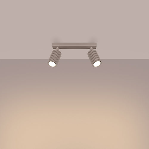 Sollux Lighting Plafondlamp KARBON 2 taupe - 30x6,5x16,5cm