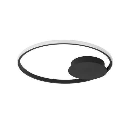 Merano Bellevue 50cm Geïntegreerde LED Semi Flush Light Sandy Zwart Aluminium LED 32W 2320 Lm 3000K