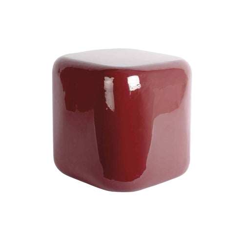 Leitmotiv kruk Cadiz - rood - 40x40x40cm
