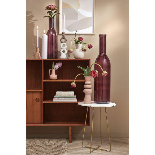 Mica Decorations Rioja Fles Vaas - H50 x Ø15 cm - Gerecycled Glas - Bordeaux