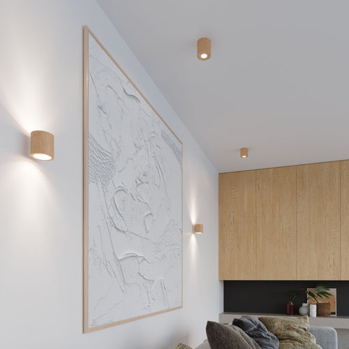 Sollux Lighting Plafondlamp ORBIS naturel hout - 10x10x10cm