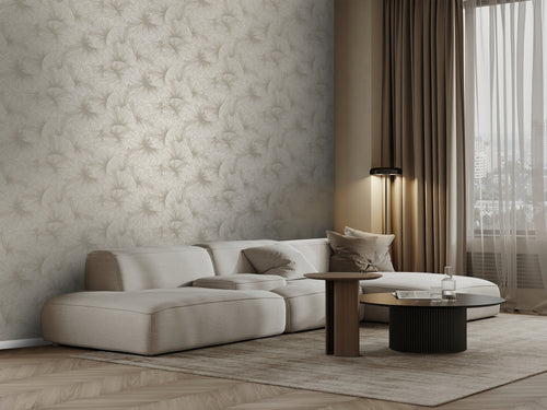 Origin Wallcoverings behang 3D-motief bladeren taupe - 53 cm x 10.05 m - 348007 - vtwonen shop