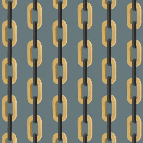 Catchii Behang Chain de chaine blauw geel - vtwonen shop