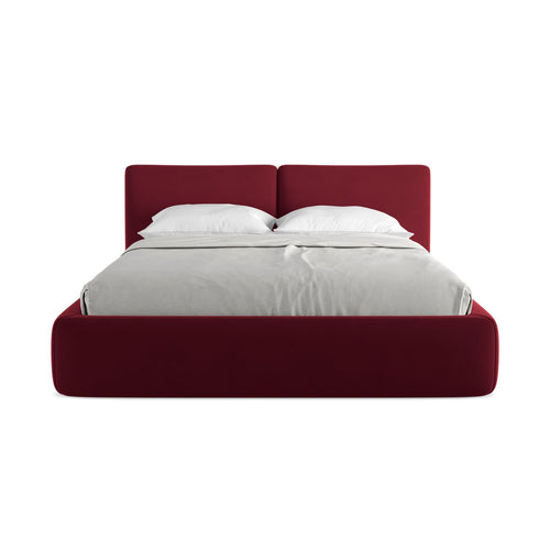LaMiaSofa Bed met opbergruimte Milano - velours - bourgondië - 180x228x82