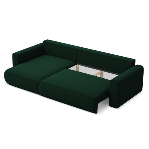 LaMiaSofa hoekbank links Perugia - velours - flessengroen - 278x149x82