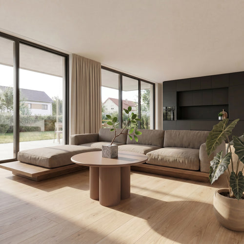 Furnhouse ronde salontafel Flow - Mokkamousse - Ø 80 cm