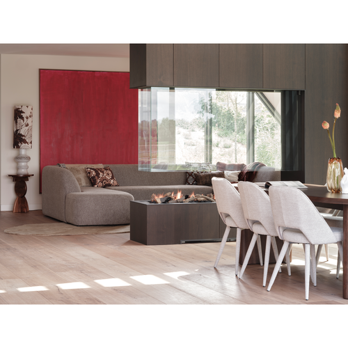 WOOOD u-vorm bank Sloping - Polyester - Grijs Melange -77x339x225 - vtwonen shop