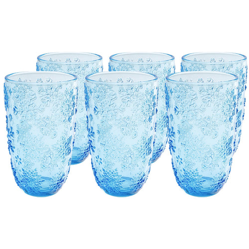Kare Design Waterglazen Ice Flowers blauw (6/Set)