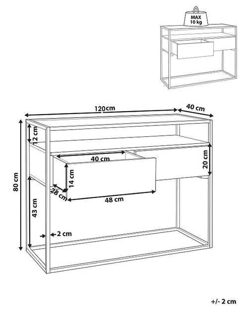 Furnilux Sidetable met lades Echo - glas - 120x40x80 - 120x40x80cm