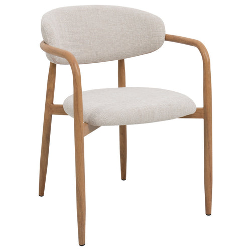 Giga Meubel Eetkamerstoel Alexia - Beige/Naturel - Armleuning - Set van 2