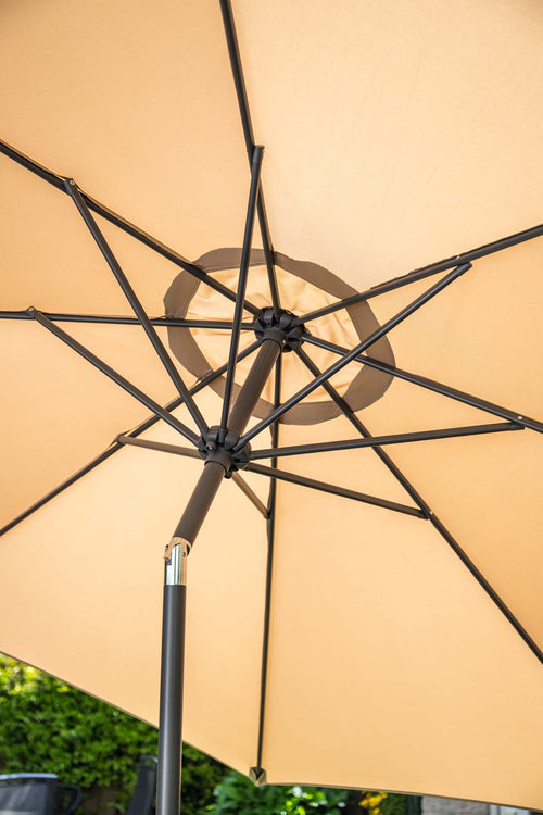 Lotus parasol - Ø300 cm - carbon black - taupe