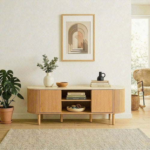 Calicosy - TV-meubel HELIOS - licht hout 140x40x52 cm