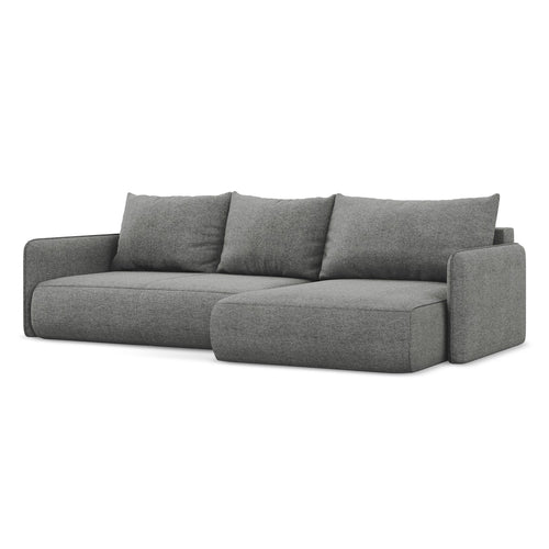 LaMiaSofa hoekbank rechts Palermo - chenille stof - olifant - 240x148x86